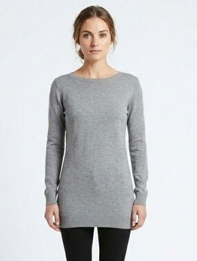 Bobi Los Angeles LS Open Back Sweater In Thunder Gray Size Small